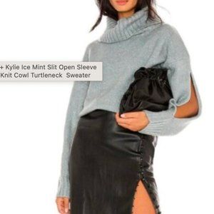 Slit Sleeve Turtleneck